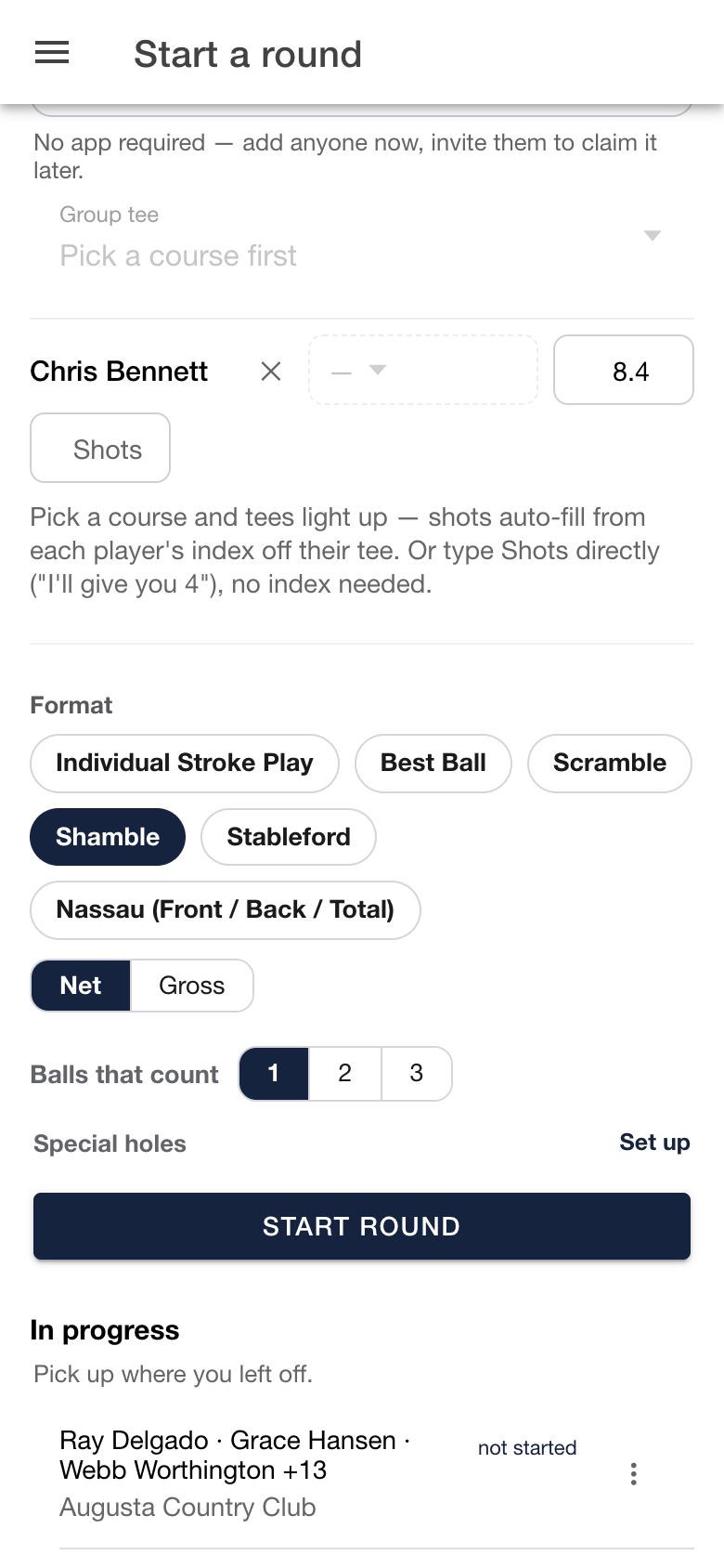 Pick the game